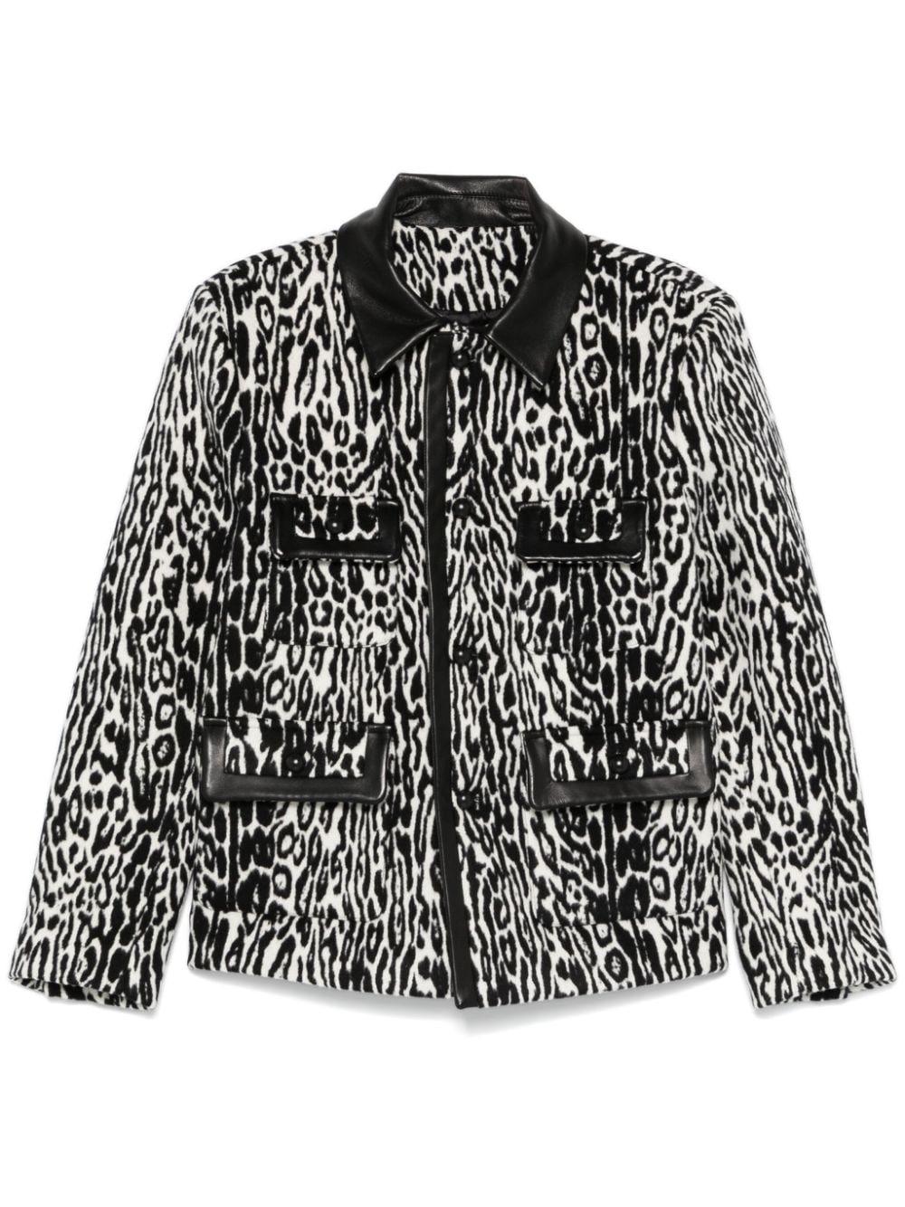 Black and white leopard print jacket sale