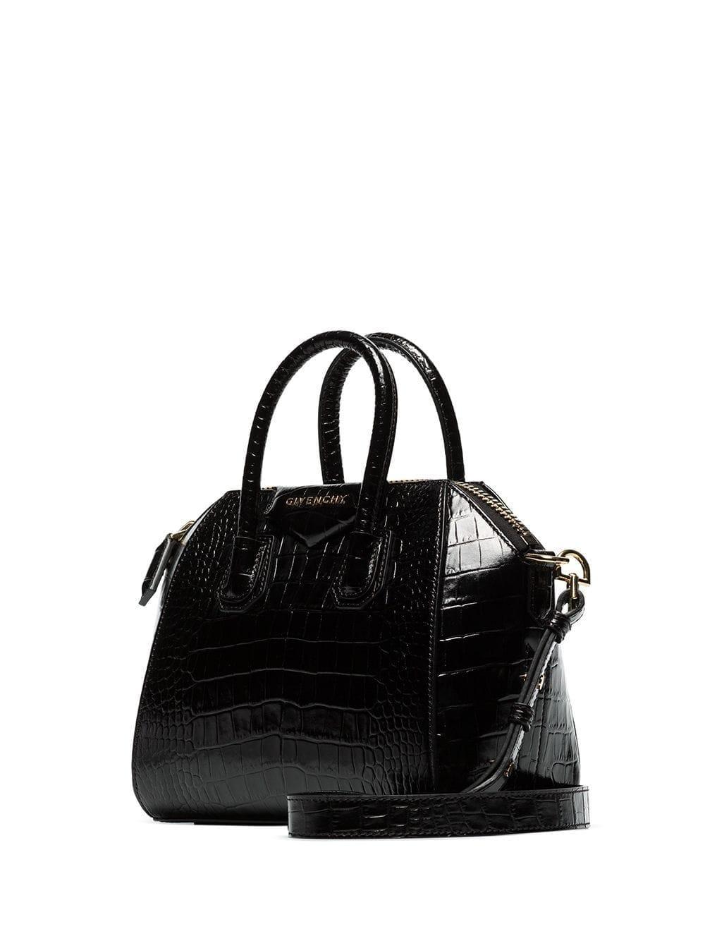 givenchy black croc small antigona bolsa
