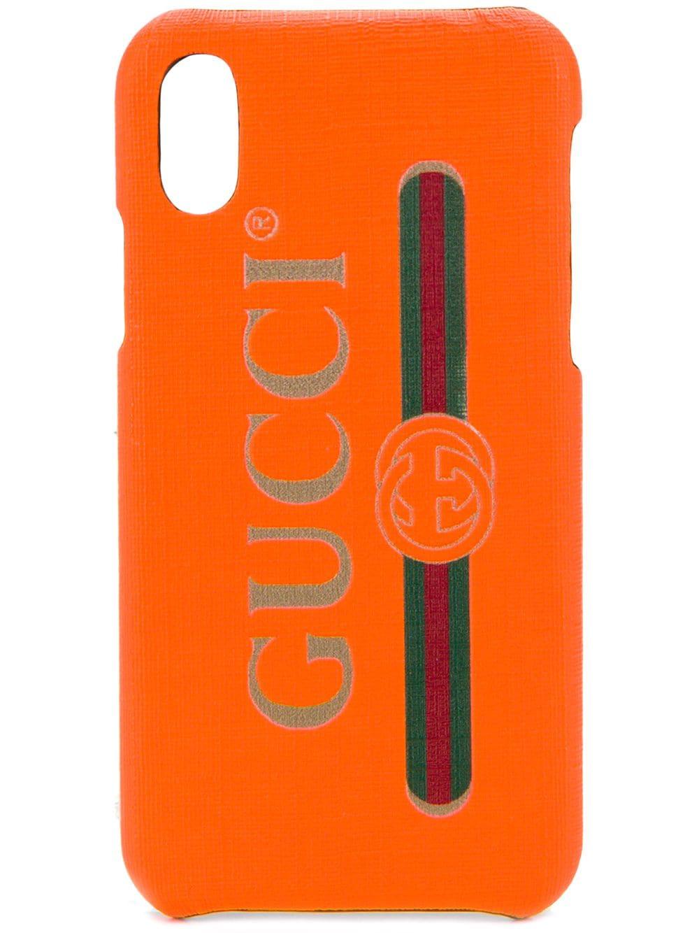 Demon Play zwemmen Pellen Gucci Logo Print Iphone X Case in Orange | Lyst