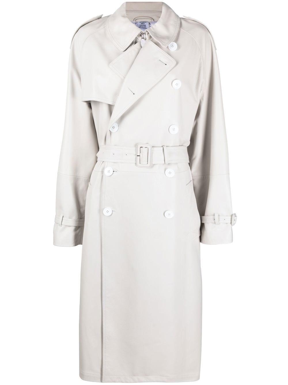 Vetements Double-breasted Lambskin Trench Coat in White | Lyst UK