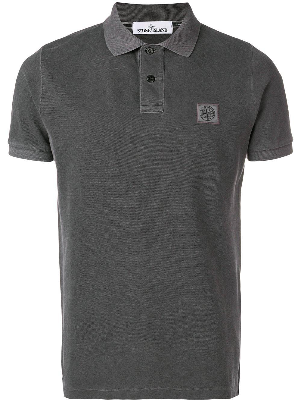 Stone Island Cotton Chest Patch Polo Shirt in Grey (Gray) for Men - Lyst
