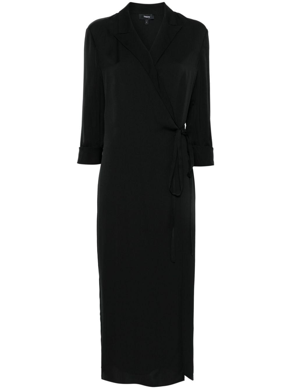 Theory レディース ブラック マキシドレス ワンピース 