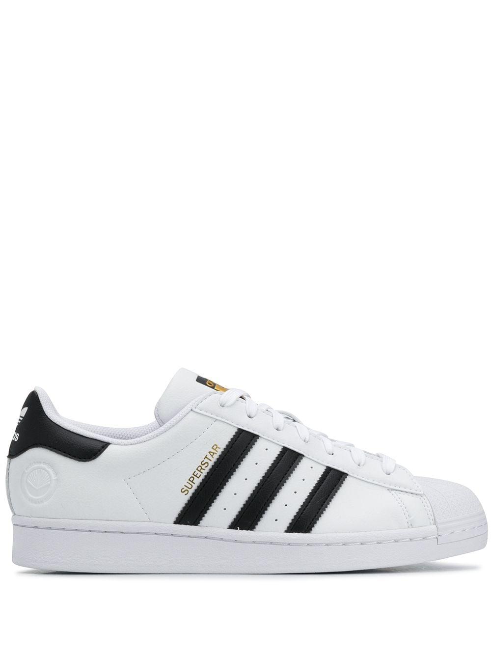 adidas Leather Superstar Sneakers in White/White/Green (White) for Men -  Save 69% - Lyst