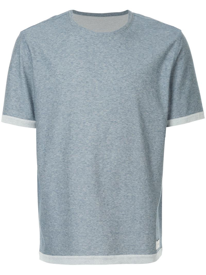 Cerruti 1881 Cotton Contrast Hem T-shirt in Blue for Men - Lyst