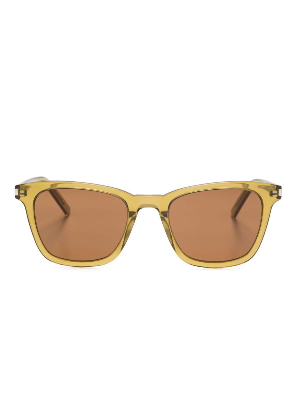 Taylor Sunglasses in Yellow Gold and Green by LINDA FARROW