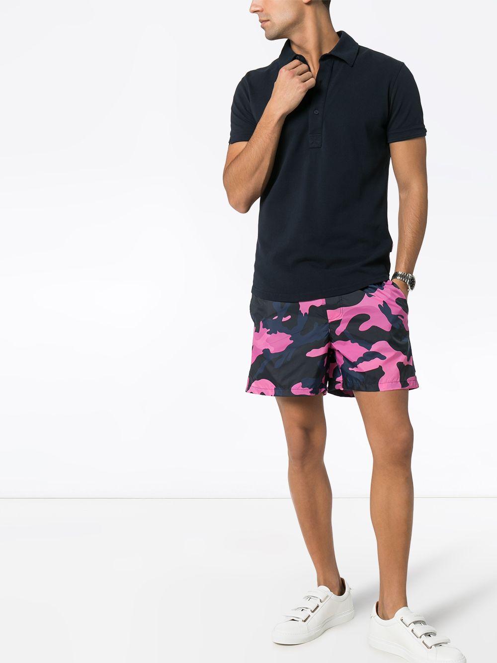 Valentino Synthetic Camouflage Swim Shorts in Pink for Men - Lyst