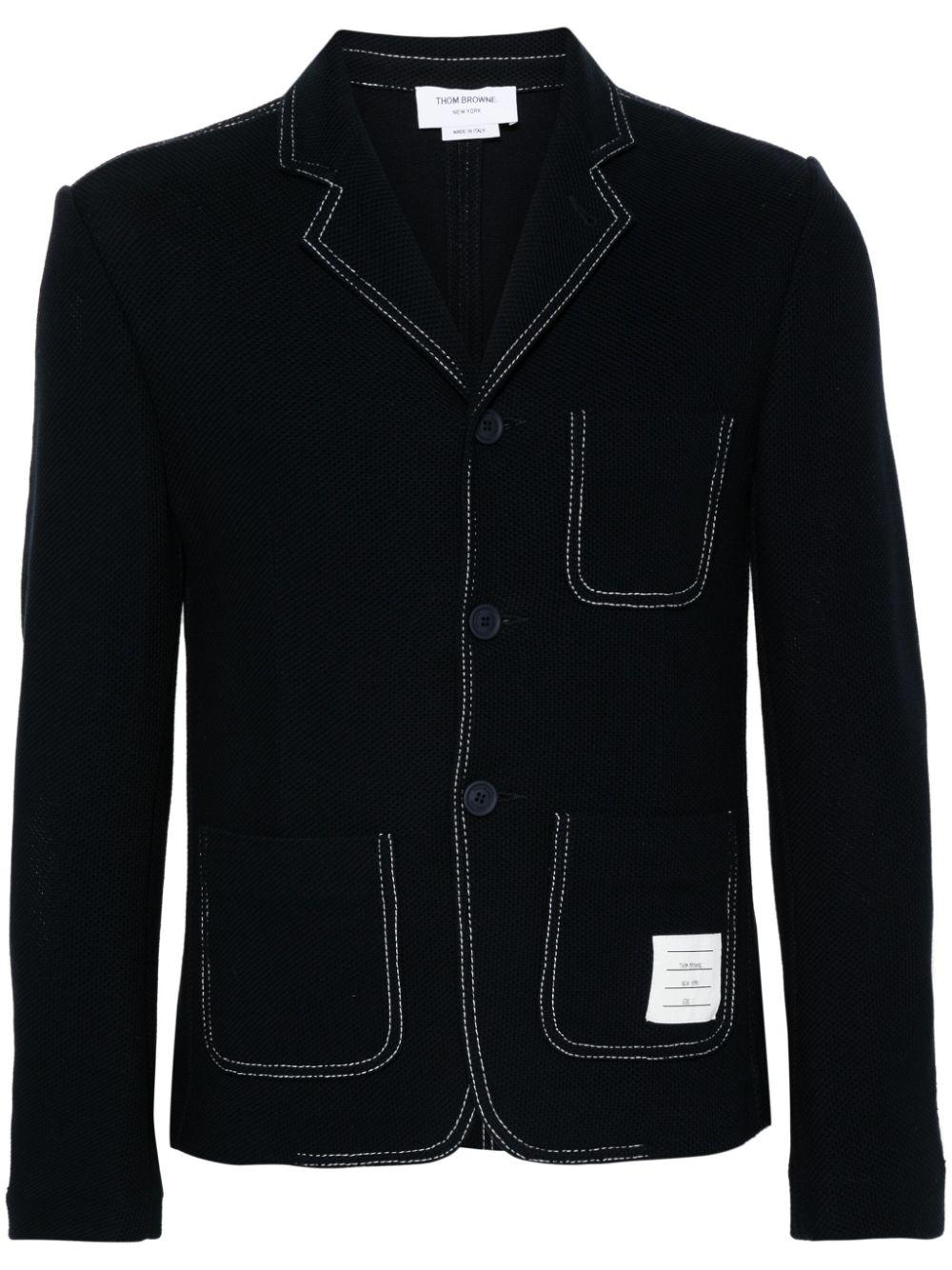 Thom Browne メンズ ブラック シングルジャケット ジャケット 