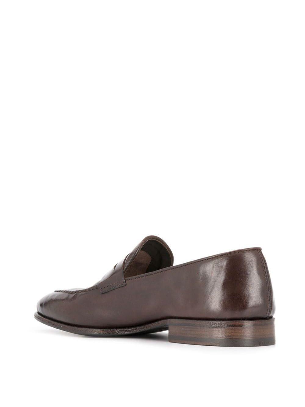 Alberto Fasciani Leather Weathered Penny Loafers in Brown for Men - Lyst
