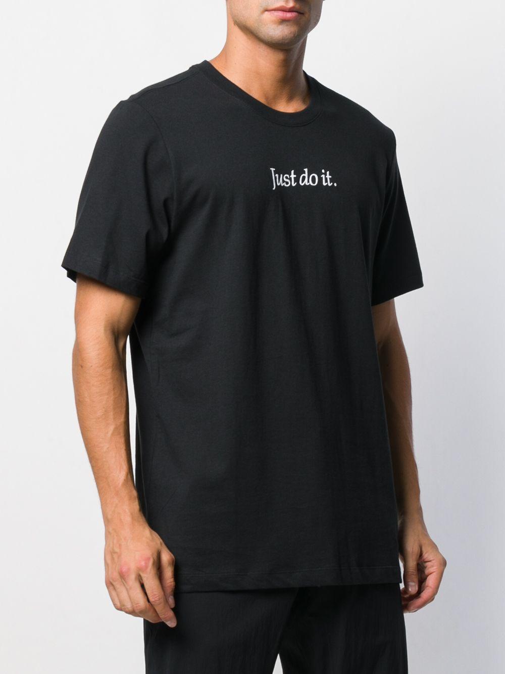 Nike Cotton Embroidered 'just Do It' T-shirt in Black for Men | Lyst
