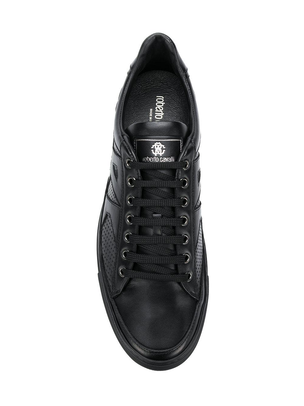 Roberto Cavalli Leather Perforated Lowtop Sneakers in