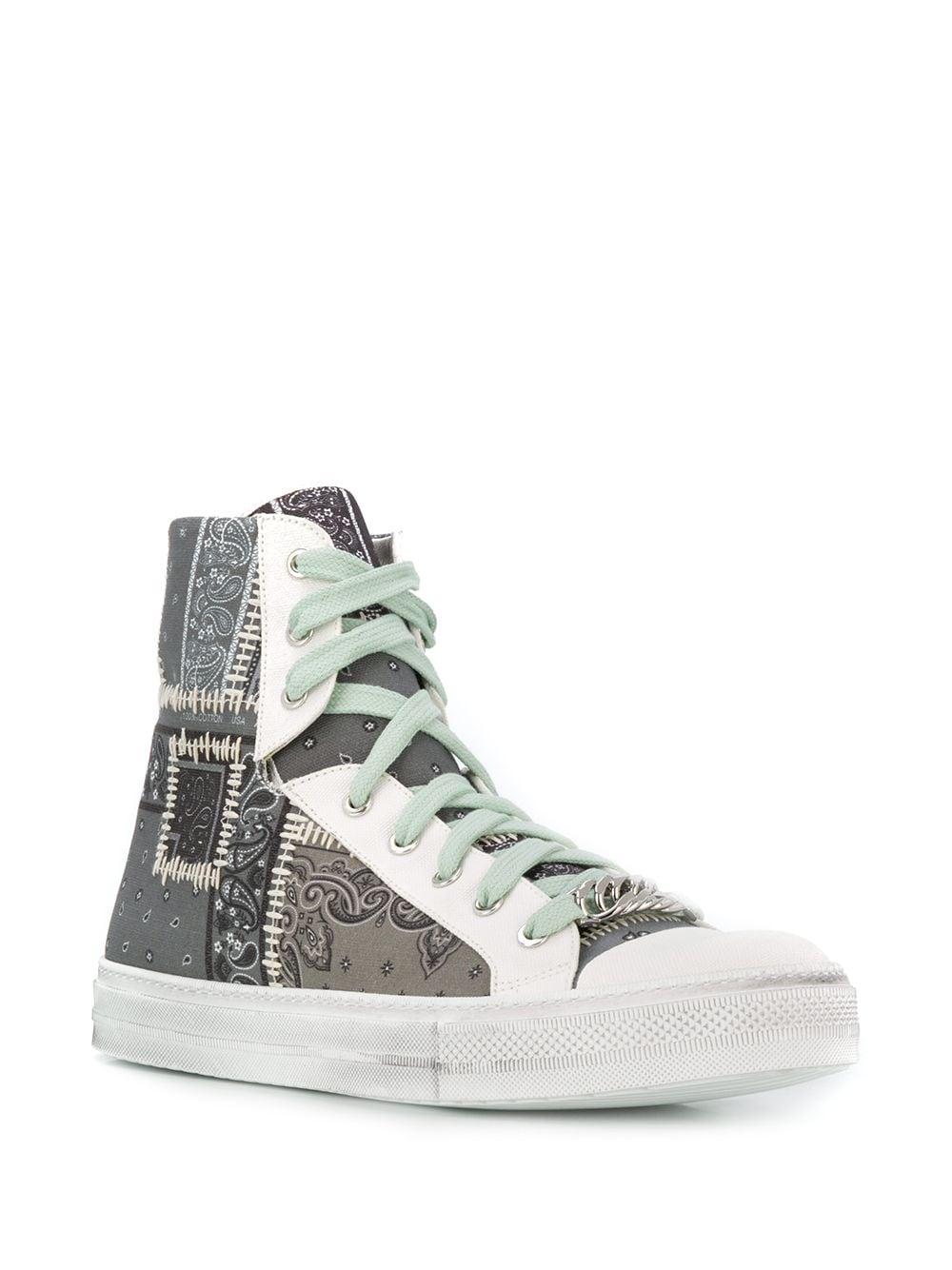 Amiri Rubber Paisley Print High Top Sneakers in White for Men - Lyst