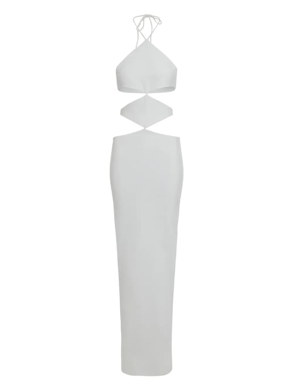 Monot Cut-Out Crepe Maxi Dress in White | Lyst Monot Cut-Out Crepe Maxi Dress in White | Lyst