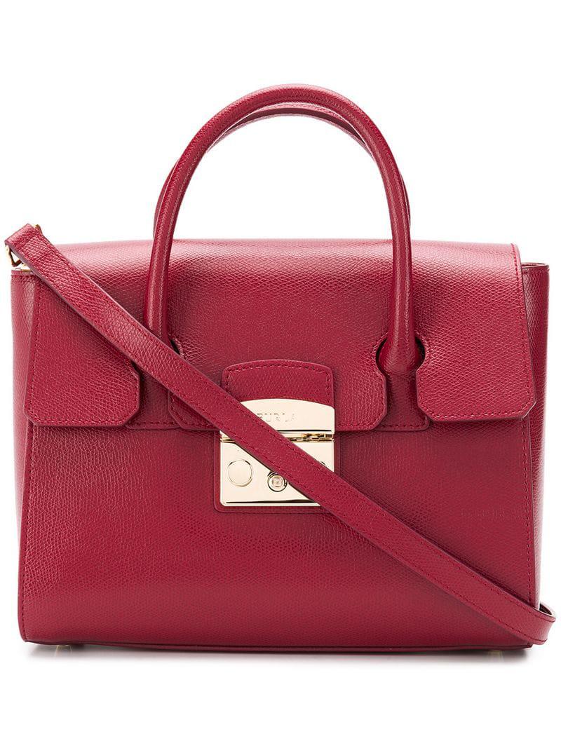 Furla Leather Small Metropolis Tote in Red Lyst