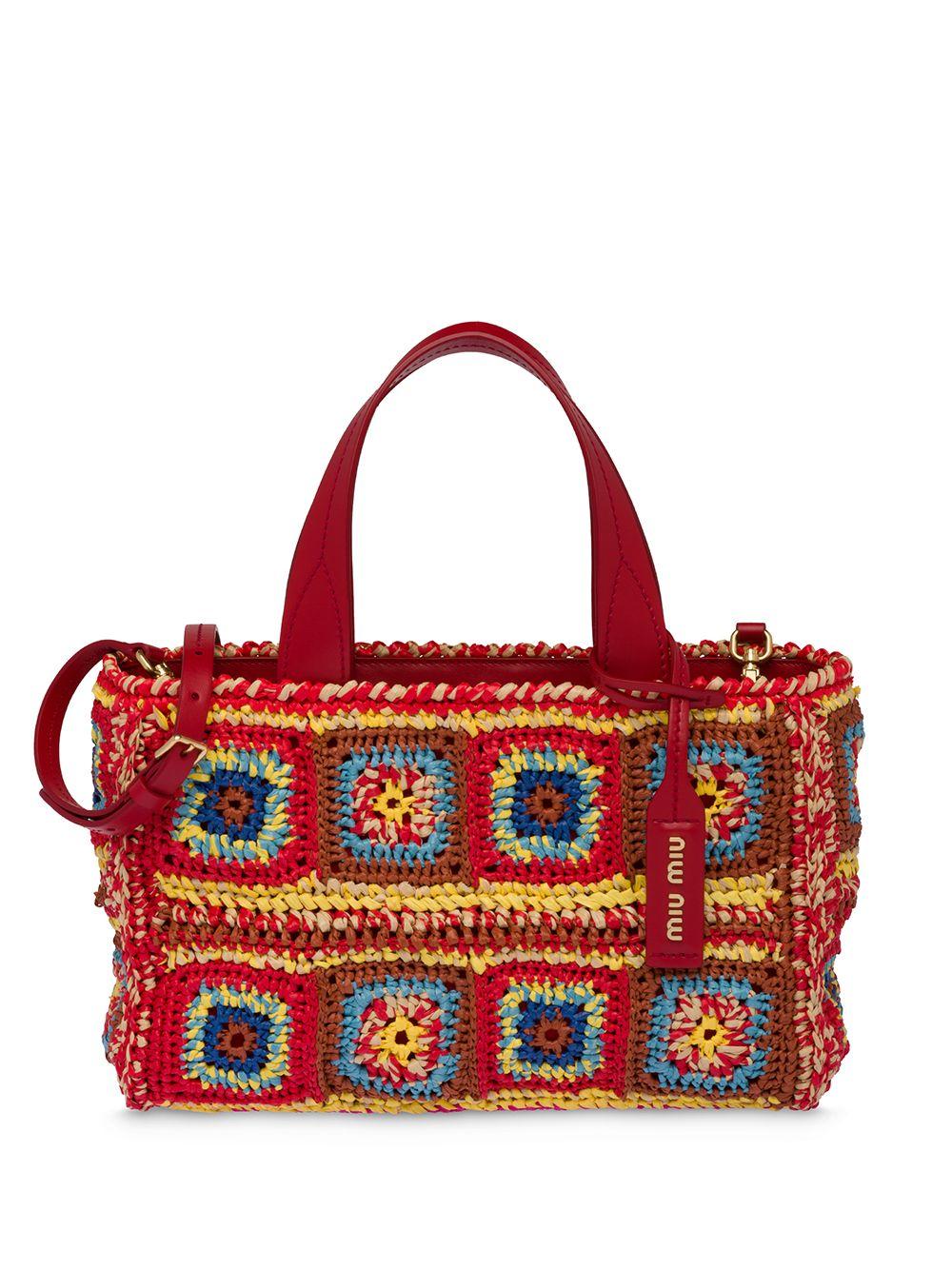 Miu Miu Crochet Handbag in Red | Lyst