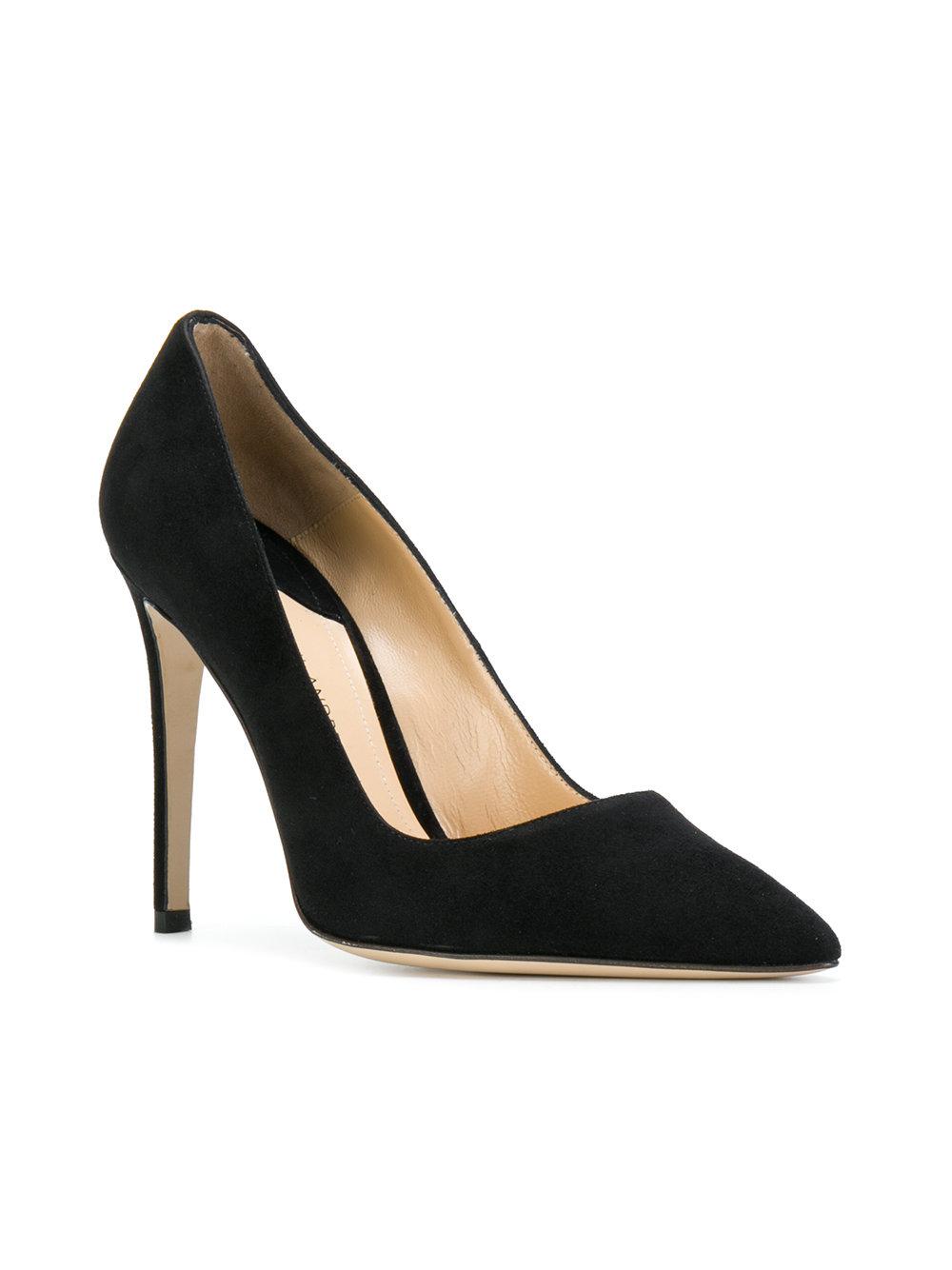 Paul Andrew Suede Pointed Toe Pumps in Black - Lyst