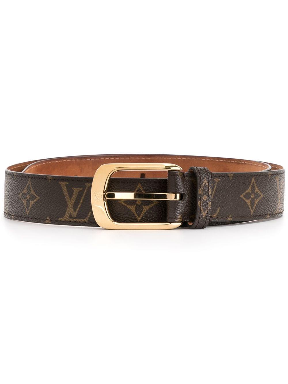 Louis Vuitton Leather Ellipse Logo Belt in Brown - Lyst