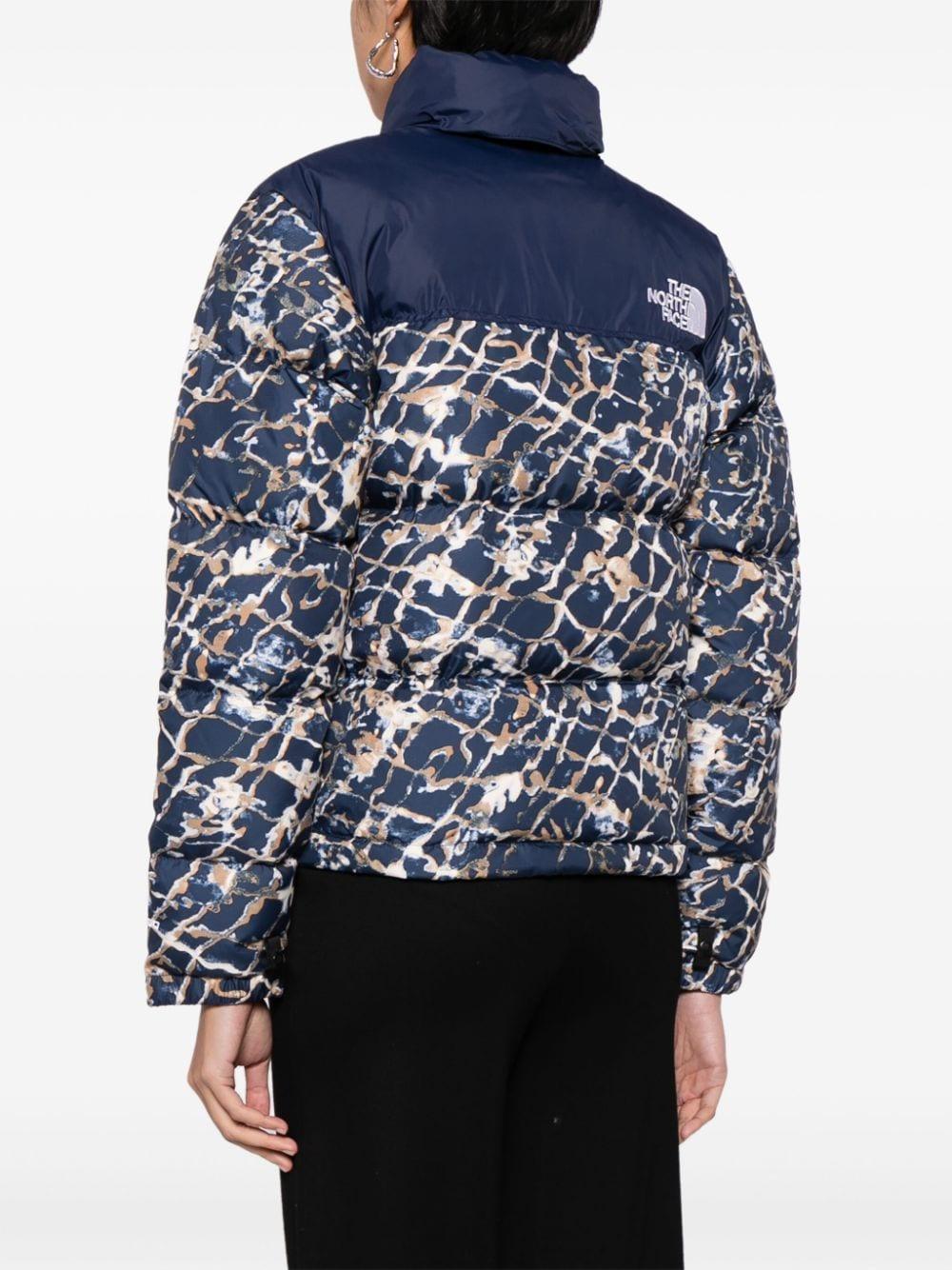 Blue Camo Print Nuptse Jacket Camo North Face Nuptse Jacket Blue