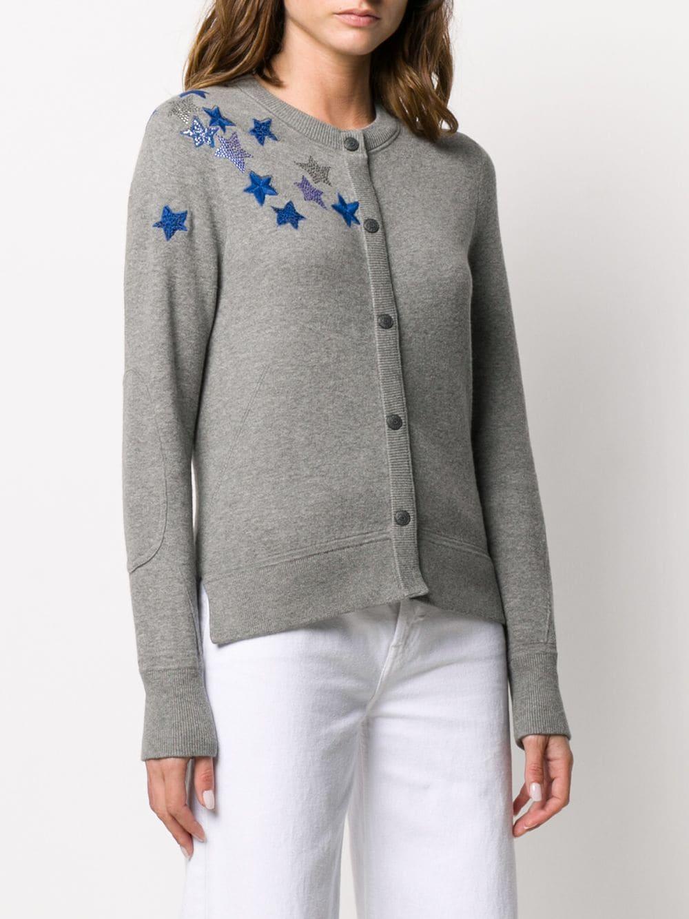 Zadig & Voltaire Cashmere Embellished Star Cardigan in Grey (Gray) Lyst