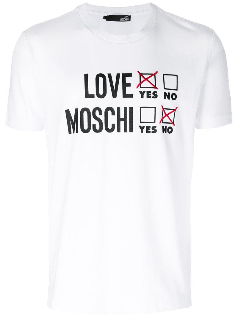 Love Moschino Cotton Yes No T-shirt in 
