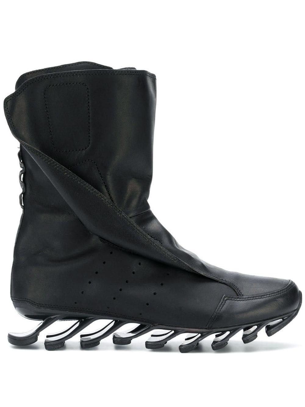 Rick Owens Leather Abstract Sole Boots in Black for Men - Lyst