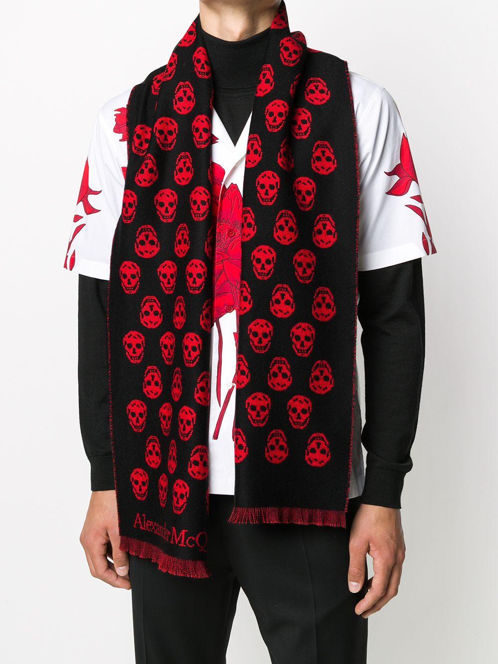Alexander McQueen Logo Scarf in Black (Red) for Men Lyst