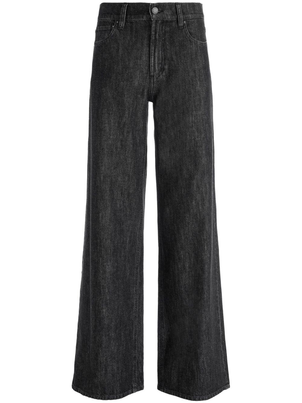 Alice + Olivia Trish Low-rise Wide-leg Jeans in Black | Lyst