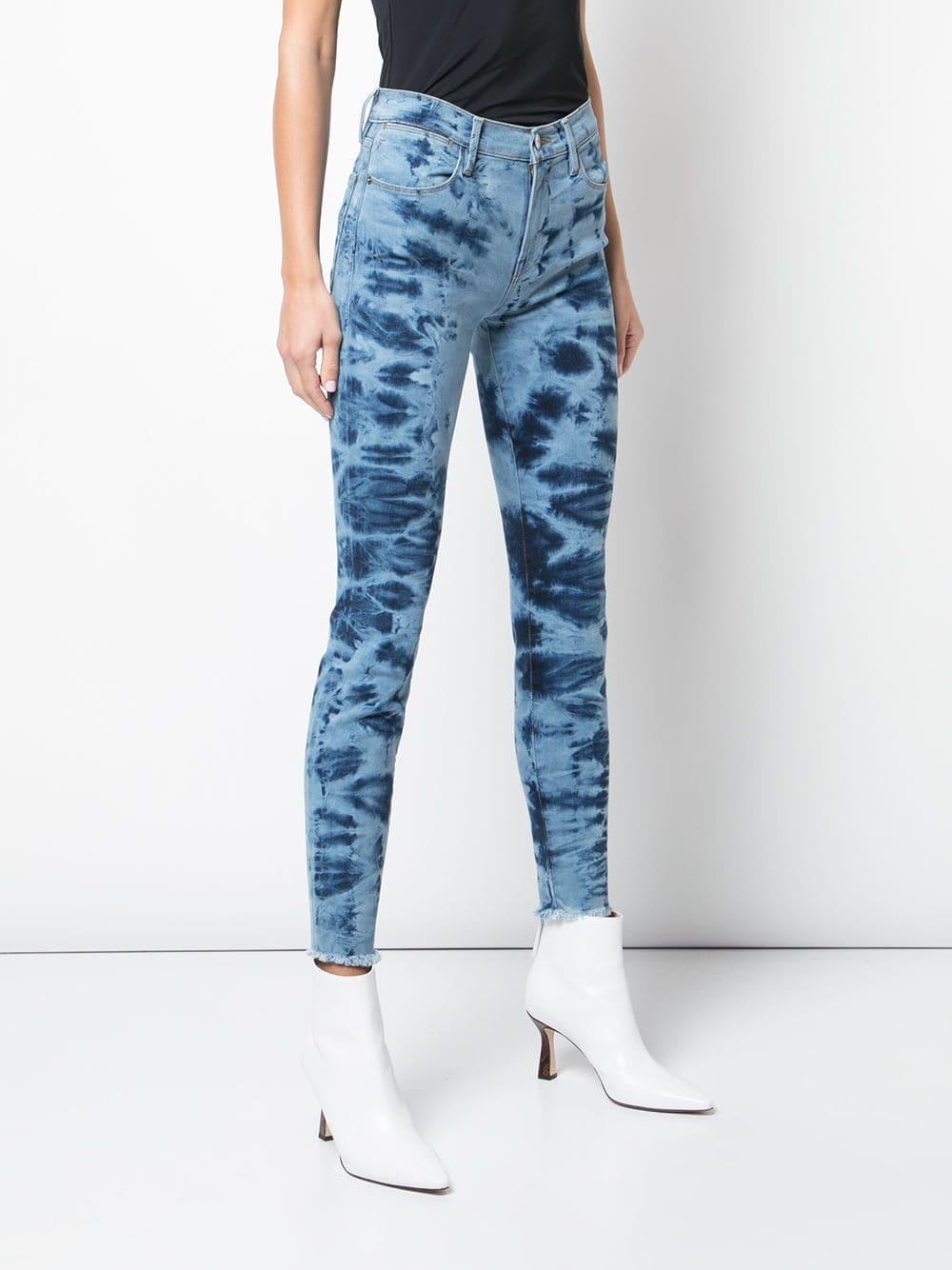 FRAME Denim Gaze Tiedye Skinny Jeans in Black Lyst