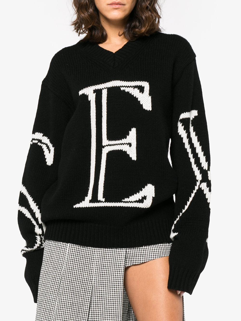 Blacken Daggry scrapbog Ashley Williams Sex Intarsia Oversized Wool Sweater in Black | Lyst