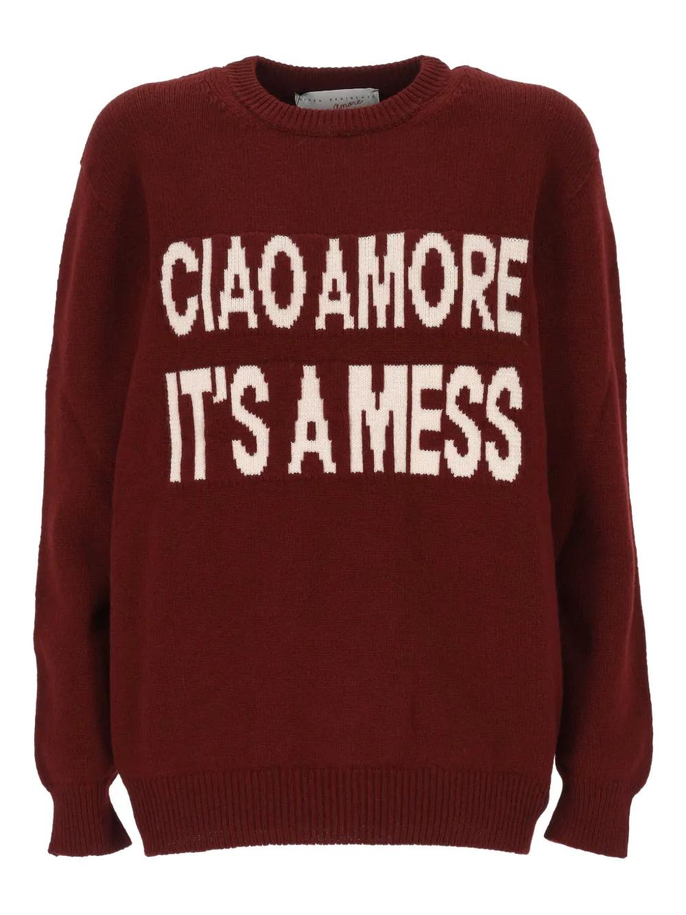 Benincasa Clothing Maglione Con Scritta Ciao Amore Maglione Da
