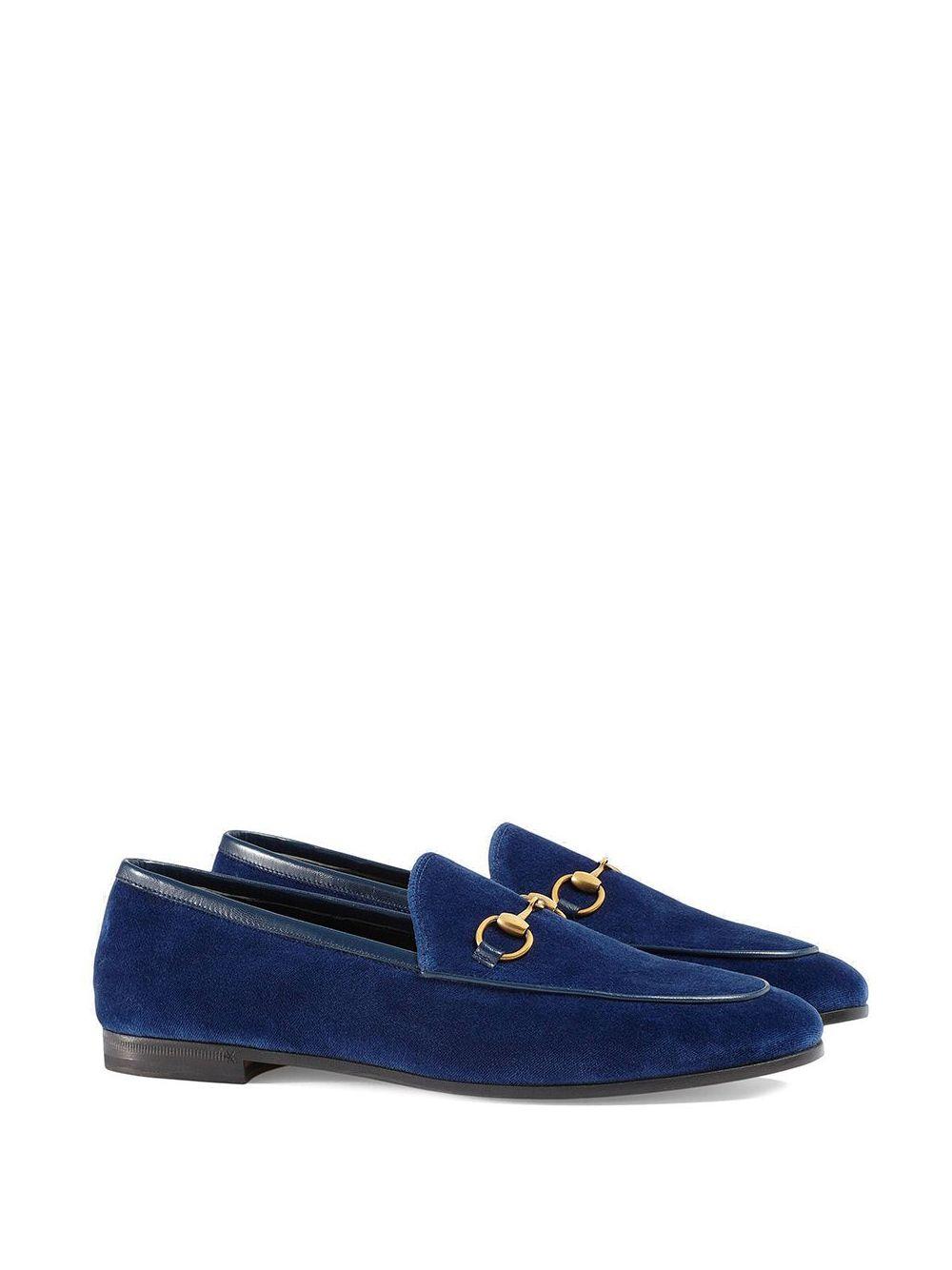 Gucci Jordaan Velvet Loafer in Blue | Lyst