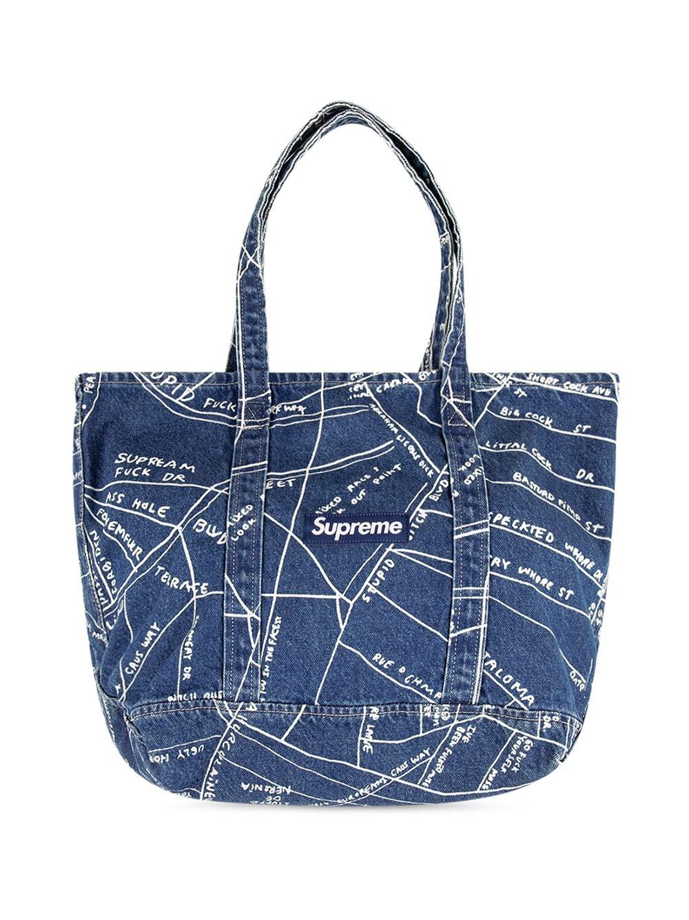 Supreme Gonz Map Denim Tote Bag 'ss 19' in Washed Blue (Blue) for 