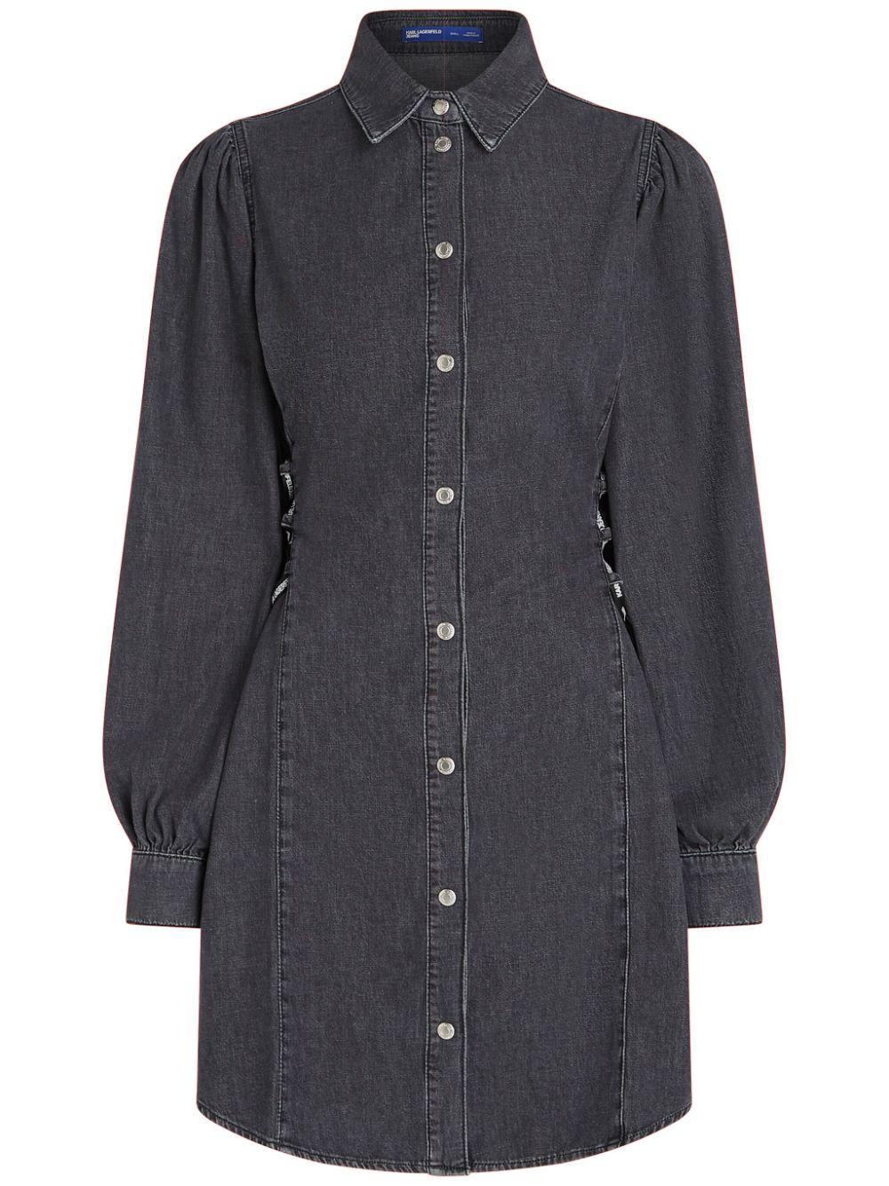 Karl Lagerfeld レディース ブルー Tied-waist Denim Shirt Dress 