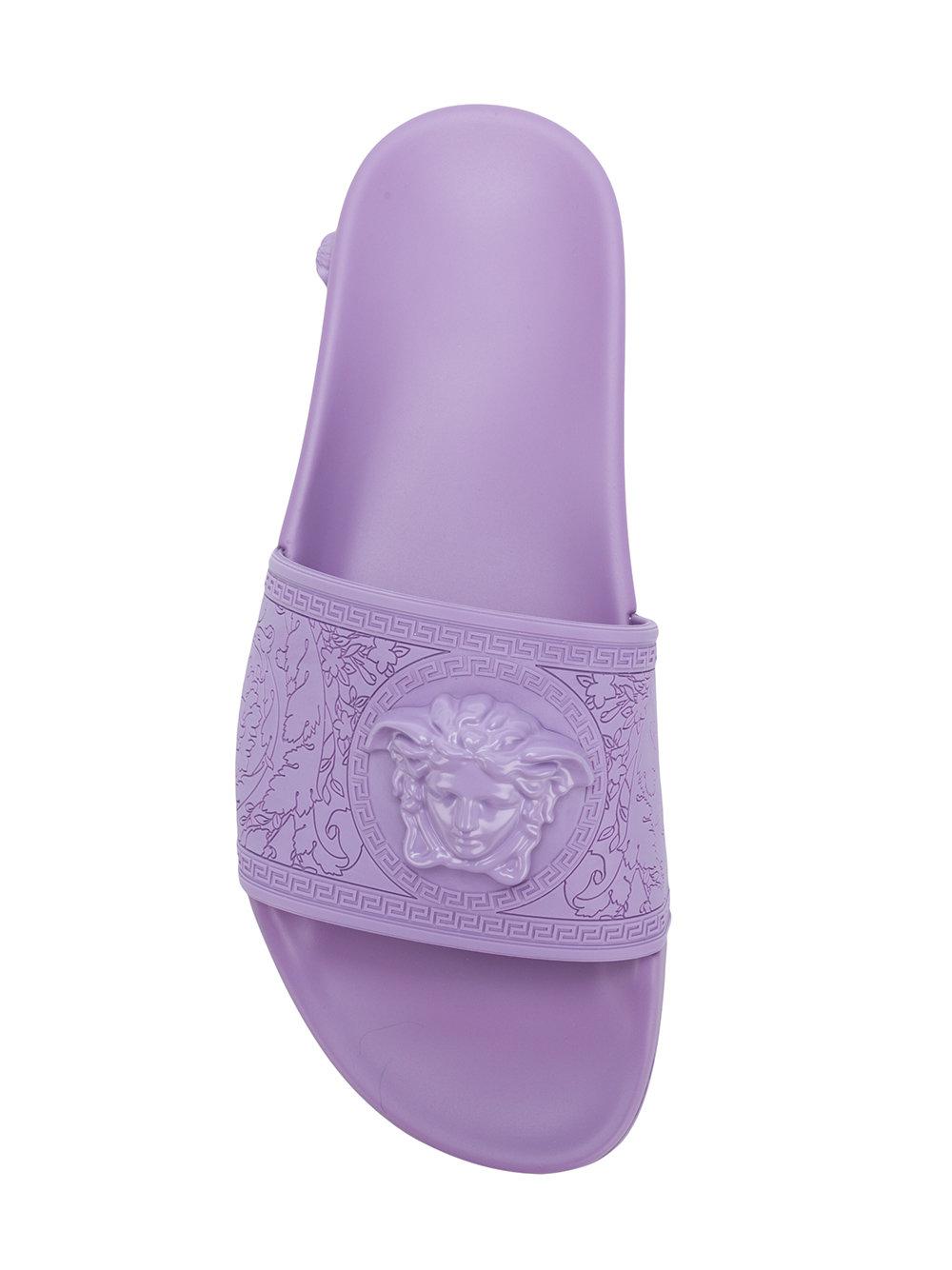 Purple versace store slides