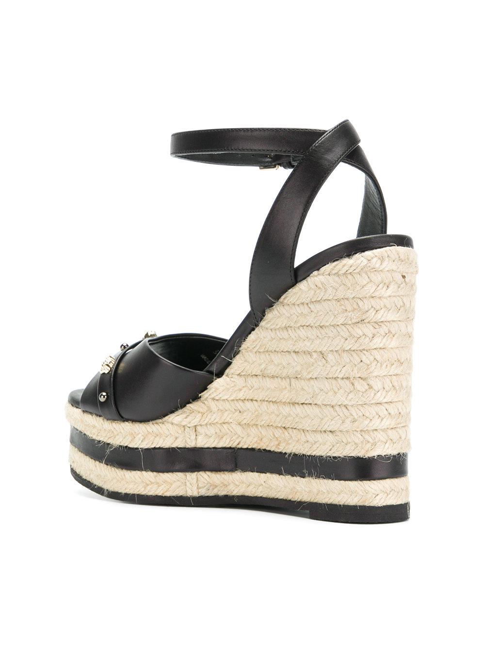 Versace En Compensées Black Coloris Sandales Medusa NOyv8m0wn