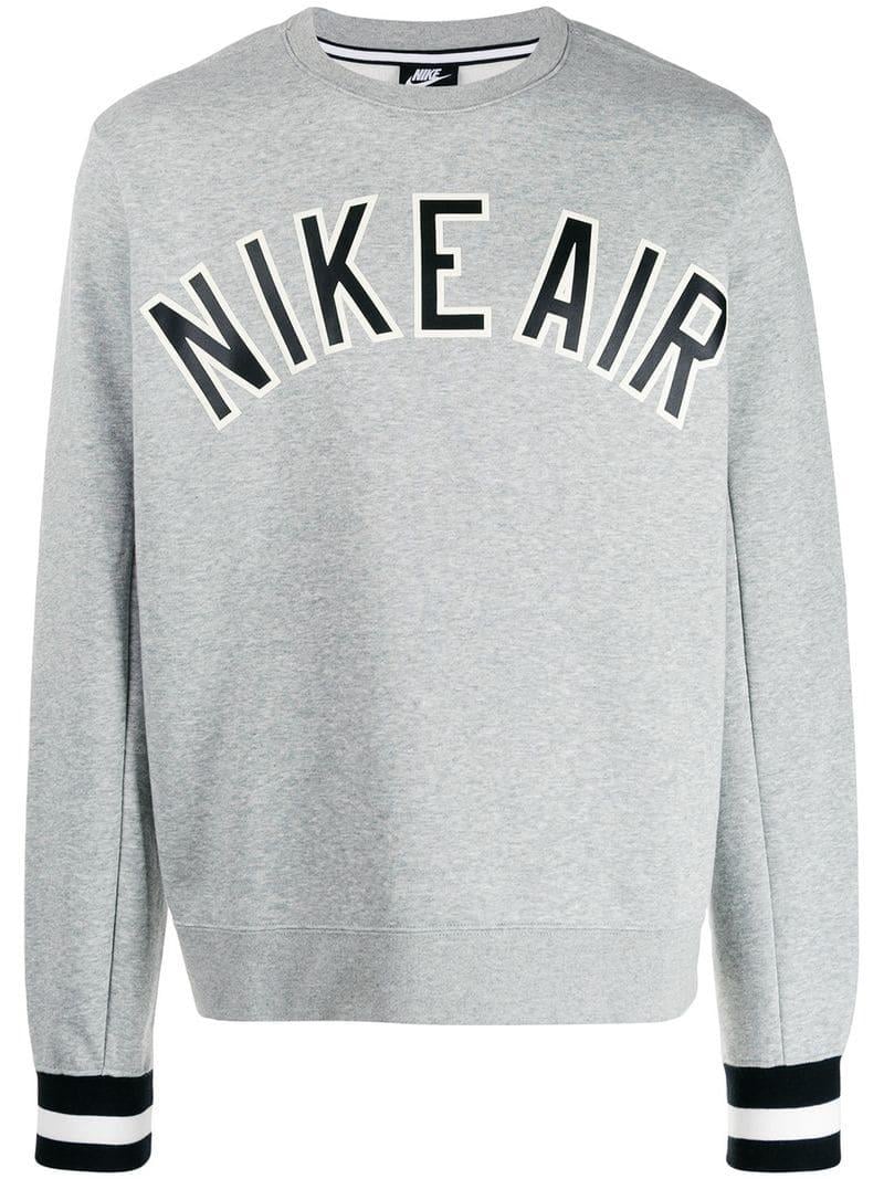 Nike Denim Air Logo Sweatshirt in Grey (Gray) for Men | Lyst