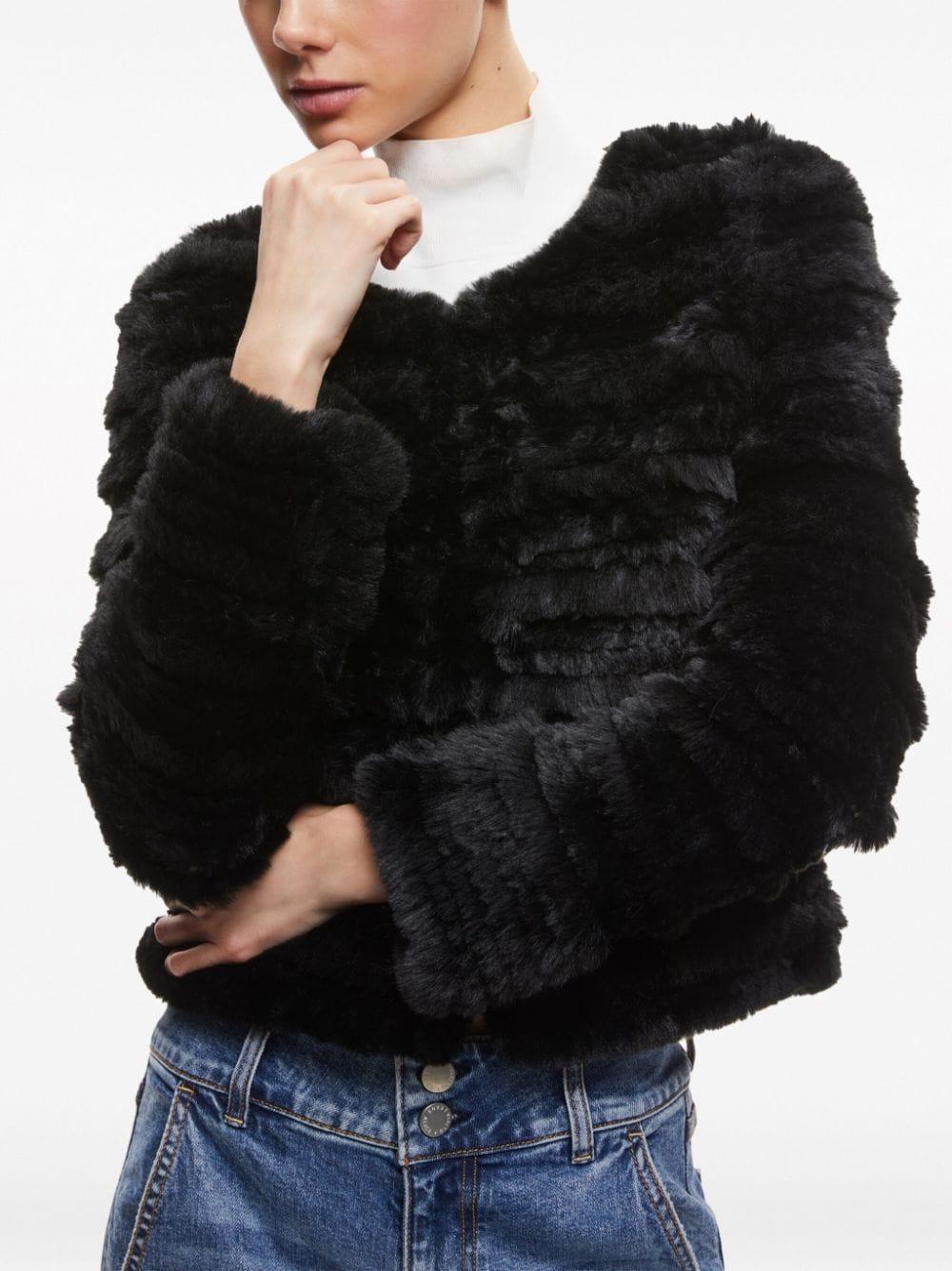 Alice Olivia Fawn Faux fur Jacket in Black Lyst