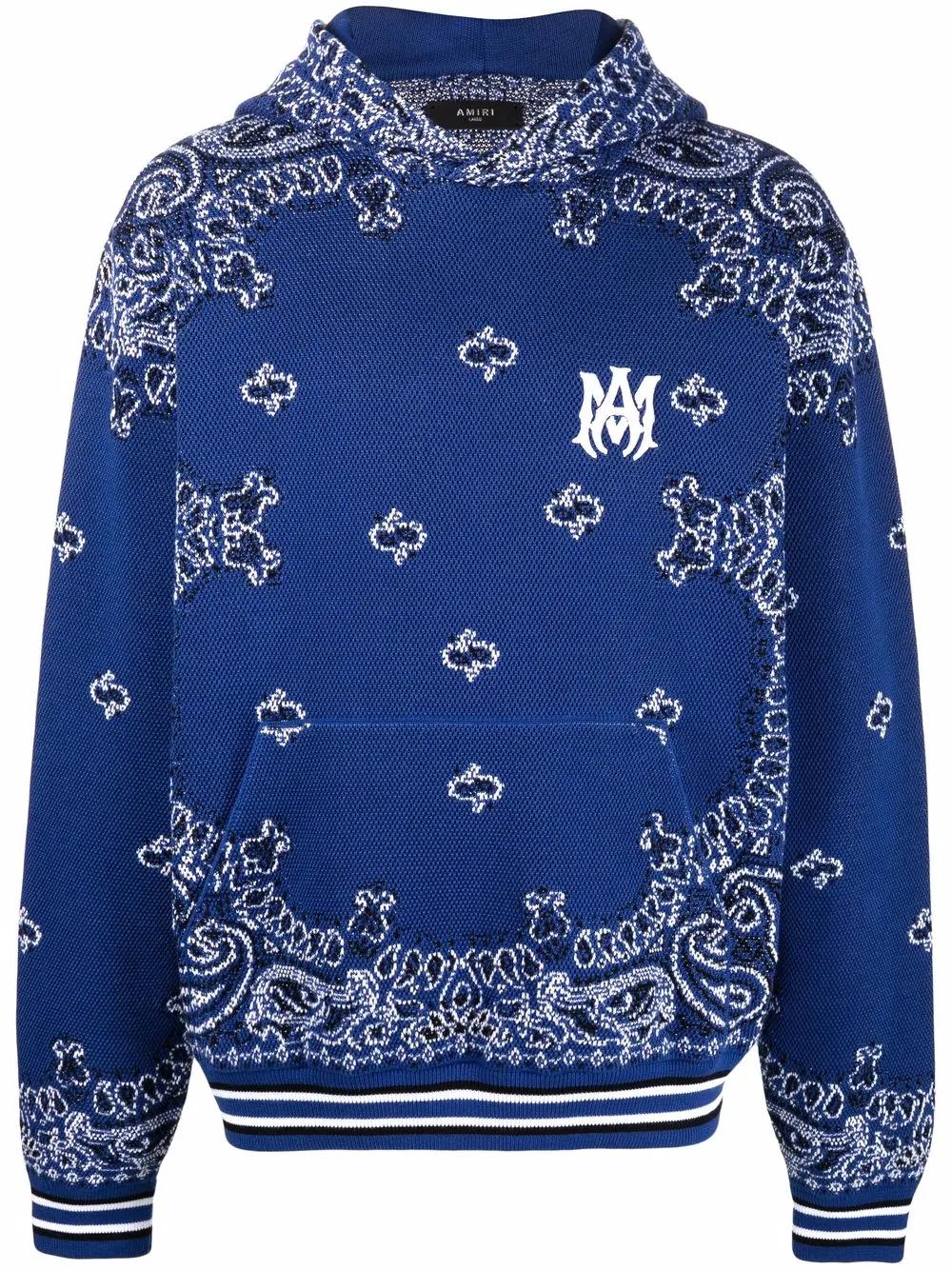 【関税込み】AMIRI ブルー Bandana B-Ball フーディ Bandana B-ball Hoodie Blue | The Webster