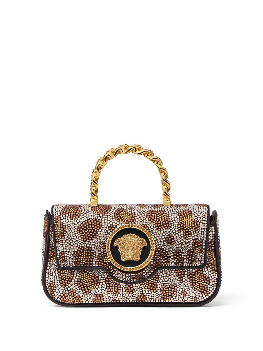 Versace レディース ブラウン ラ メドゥーサ レオパード ミニバッグ 