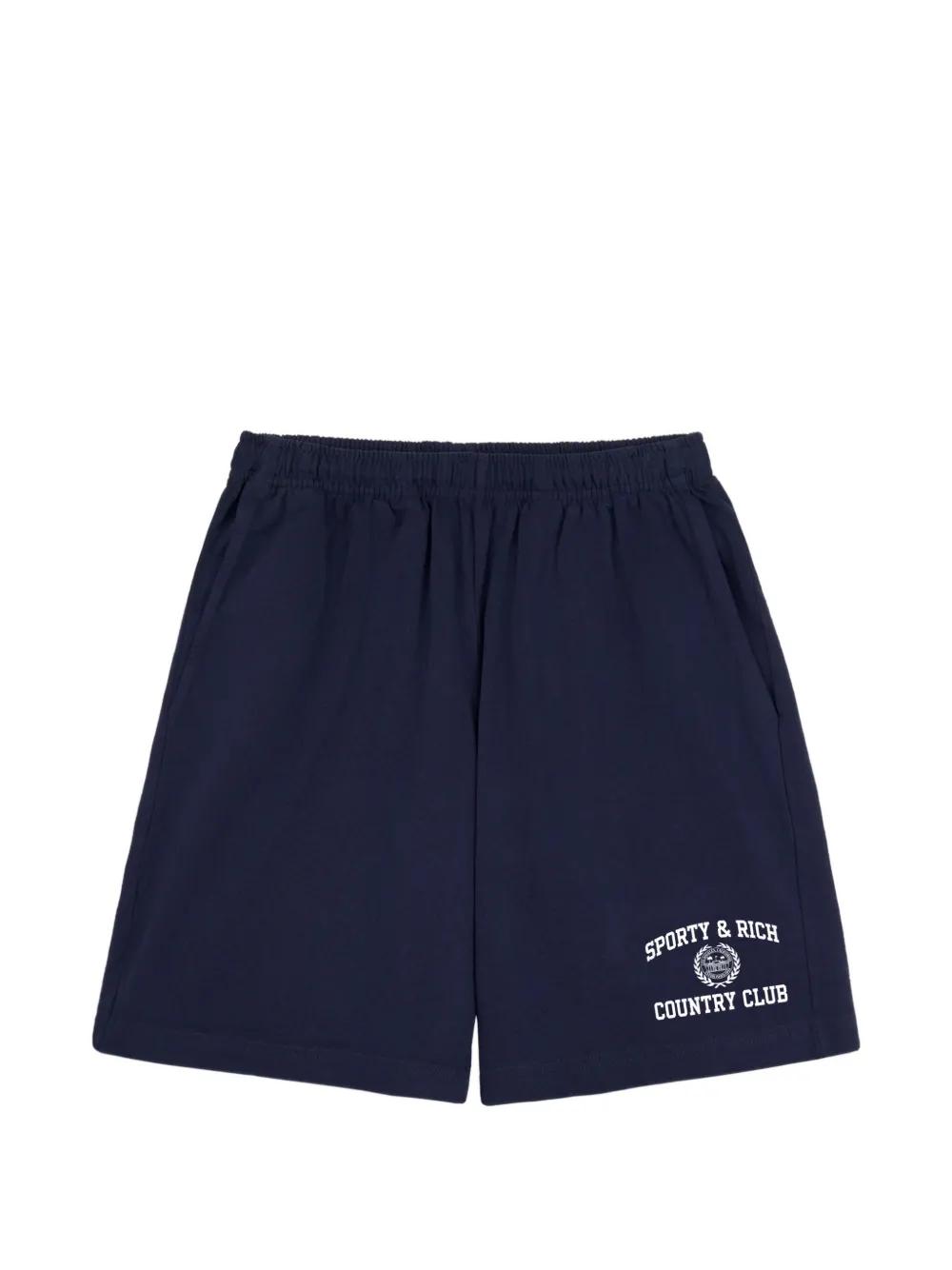 【新品】sporty & rich ×  ネイビー ショートパンツ メンズ Sporty & Rich ハーフパンツ | オンラインセールは最大55%オフ