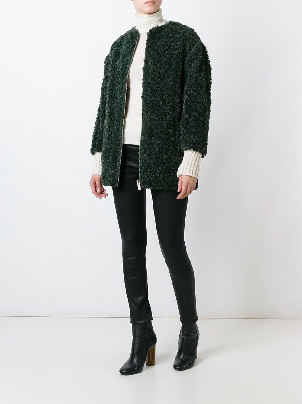 Étoile Isabel Fur Jacket in Green - Lyst