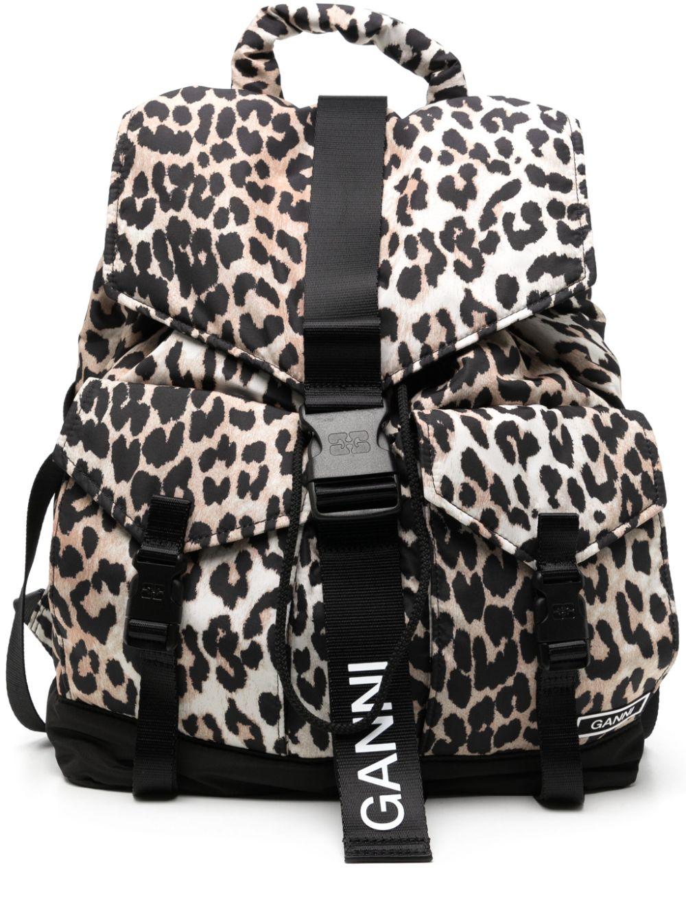 Black leopard backpack hot sale