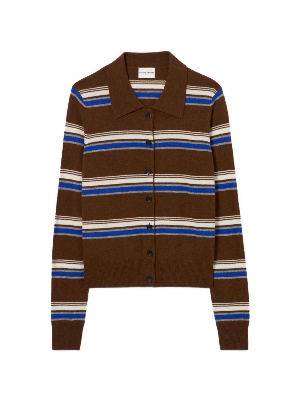 CLAUDIE PIERLOT ボーダーカーディガン ホワイト CLAUDIE PIERLOT