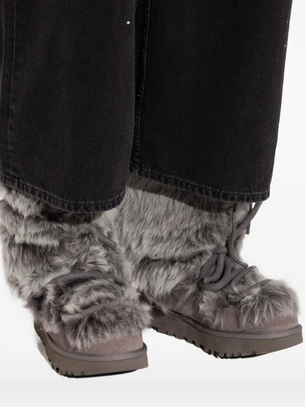 UGG Men\'s Gray Shearling-Trim Lace-Up Winter Boots UGG Gray Men main image 2