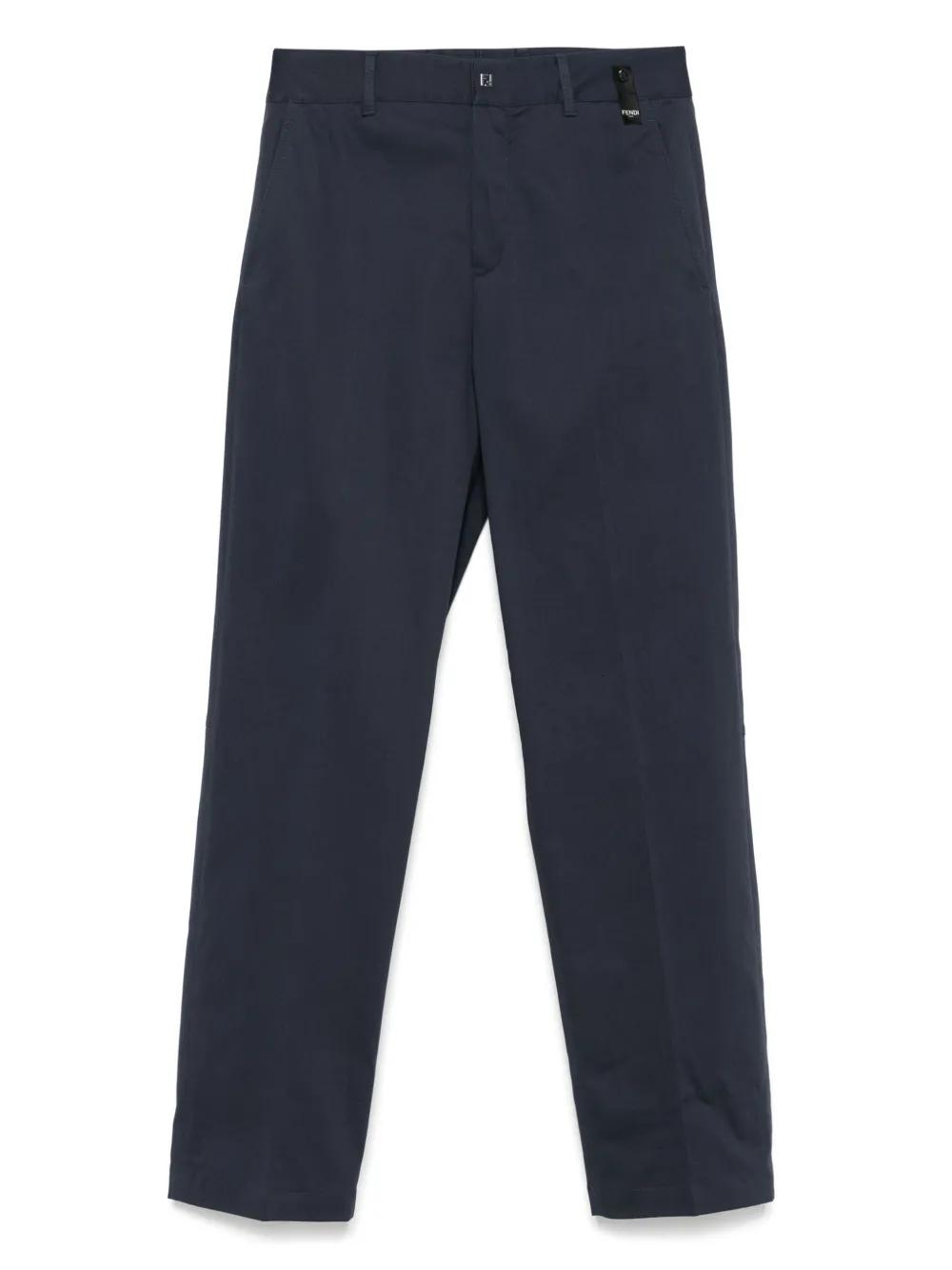 パンツ FENDI 'Fendi Roma' gabardine trousers Fendi Gabardine Trousers in Blue for Men | Lyst