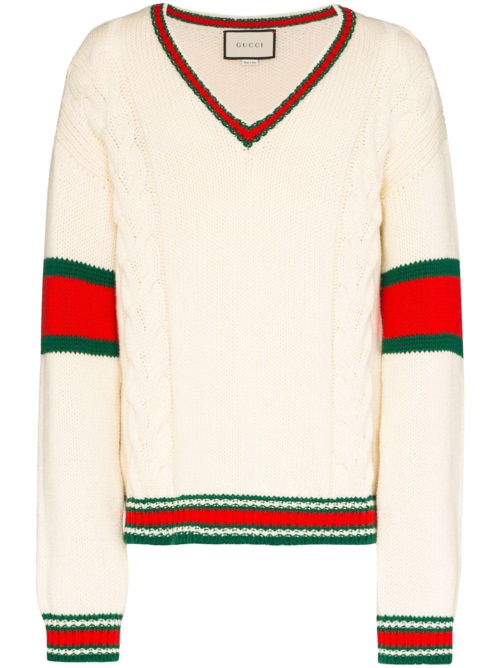 Gucci Wool Cable Knit Bomber Jacket in 