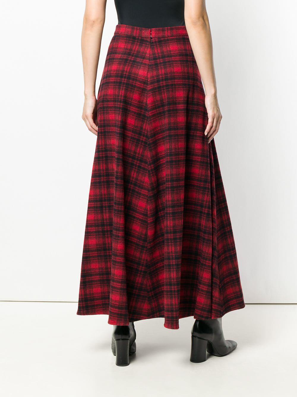 Long check skirt Clearance