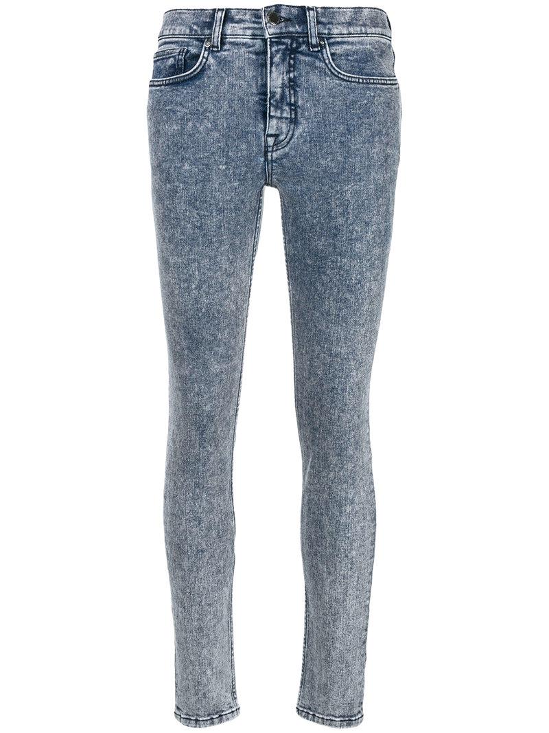 Victoria Beckham Denim Stonewashed Slim-fit Jeans in Blue - Lyst