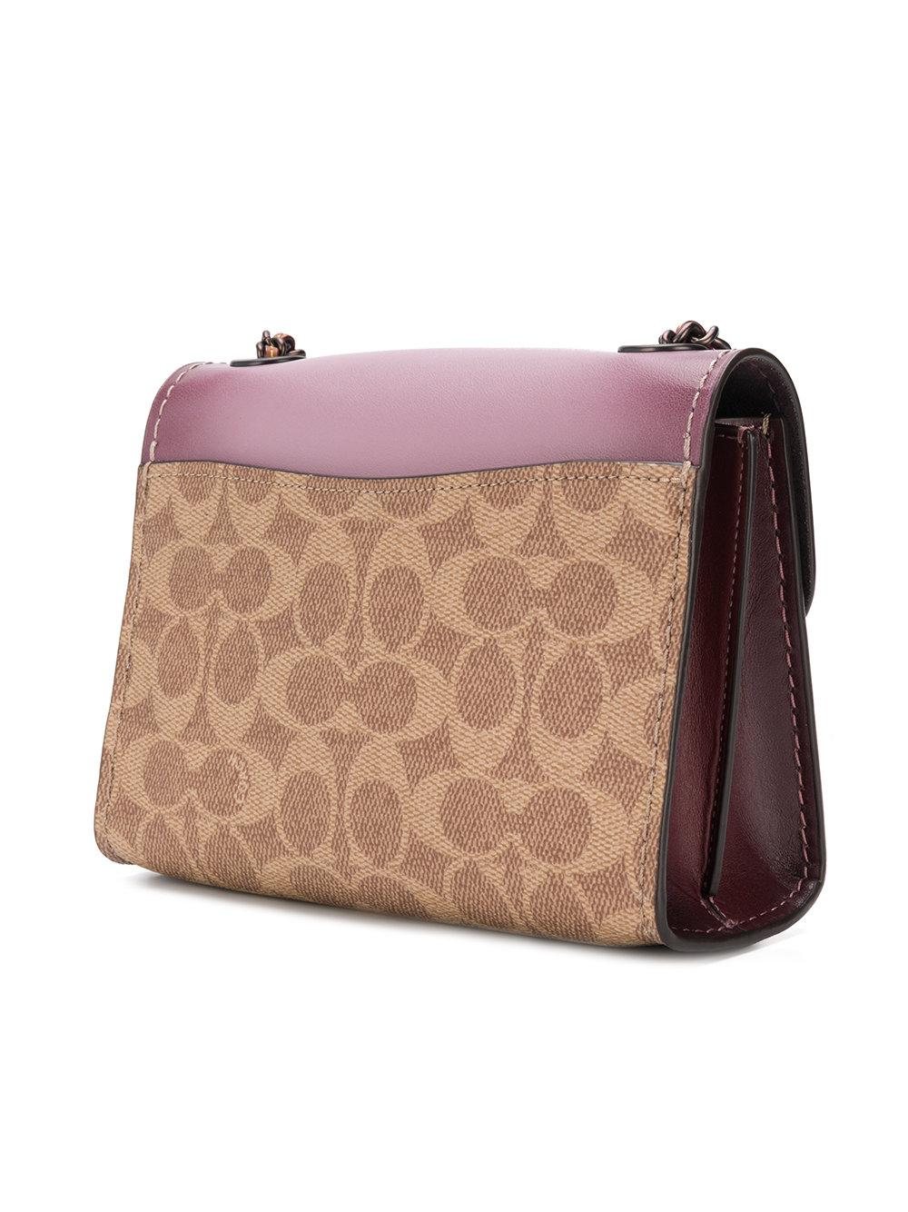 COACH Leather Foldover Flower Crossbody Bag Lyst