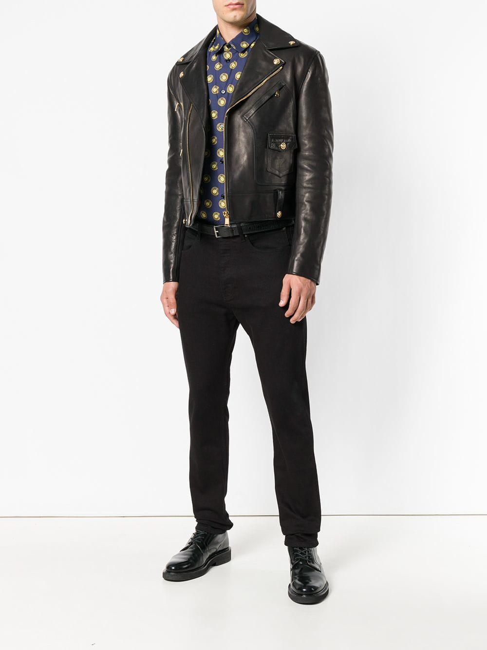 versace leather biker jacket