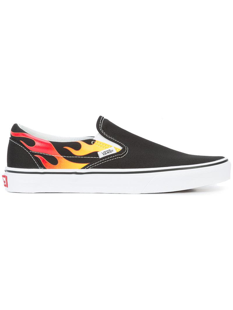 slip on vans fire